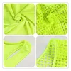 Women's T-Shirt New Mesh Grid Short Sleeve Casual Neon Green Sexy Hollow Out Mesh Cover T Shirt and Tank Tops Women Fashion Blusas Shirts G1005 P230328