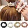 Hårklämmor Barrettes Fashion Girls Pearl Beads Pannband Holder Rubber Rope Elastic Korean SCRUNKIE GUM HEADDRESS FÖR KVINNAL