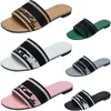 Paris bestickt Dazzle Designer Hausschuhe Damen Sandalen Sommer Strand Streifen lässig flache Hausschuhe Sliders Damen Damen Flip Flops Stickerei C Double Mules 37-42