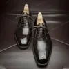 Chaussures habillées Oxfords chaussures pour hommes marron noir affaires à lacets Pu bureau richelieu chaussures habillées Zapatos De Vestir Hombre chaussures pour hommes 231122