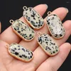 Colares pendentes iate Yachu Natural Semiprecious Stone Retangular Gilded Facetado para fazer um colar de jóias DIY Tamanho 15x30mm Presente 3pcs