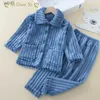 Towels Robes New 2022 Kids Boys Girls Autumn Winter Thick Warm Soft Flannel Pajama Sets Sleeping Clothing Sets Pajamas for Kids Boys ClothesL231123