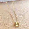 18K Gold Plating Four Leaf Flower Jewelry Set New Necklace Personality Stainless Steel Necklace For Women