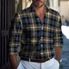 Men's Casual Shirts Mens Plaid Shirt Button Down Long Sleeve Party T Dress Up Perfect For All Seasons M 2XL