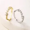 Anillos de racimo Moda Fiesta de bodas Mano Dedo Anillo ajustable Joyería Rectángulo brillante CZ Apertura de cristal para mujeres Regalos de aniversario