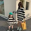 Família combinando roupas mãe e bebê meninas roupas conjunto coreano moda pai-filho primavera outono roupas terno mãe filha combinando roupas 231123