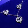 Серьги для ожерелья SET SET2011121665 Сердечное серебряное покрытие кубические дискуссии о цирконии высококачественные женские корешки и кольцо для уха в день святого валентина