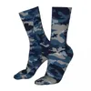 Calzini da uomo Blu Camouflage Uomo Donna Poliestere Moda Crazy Primavera Estate Autunno Inverno Regali