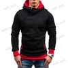 Herrtröjor tröjor 2023 Nya mäns höst/vinter hoodie pullover sned blixtlås hoodie män tröjor långärmad kläder för män t231123