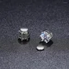 Boucles d'oreilles rondes en Moissanite magnétique, 1ct, en argent Sterling 925, couleur D VVS1, Moissanite, cadeau pour femmes