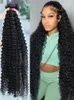 Synthetic Wigs MELODIE 30 40 Inch Curly Human Hair Bundles Brazilian Water Deep Wave 3 4 Bundles Raw Hair Double Weft 231122