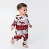 Familjmatchande kläder Familj Julpyjamas Set Family Matching Clothes Xmas kläder Vuxna barn Pyjamas Set T-shirt Pants Baby Romper Sleepwear 231123