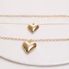 Chains Gold Color Heart Pendent Necklace Multi Layered Sexy Clavicalis Necklaces Women Trendy Personality Jewelry