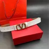 26% OFF Belt Designer New Straight cow leather large V letter smooth buckle women's fashion simple decorative belt