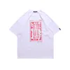 Men and Women T-shirtslawfoo lente/zomer China-chic merk American stippellijn roze afdruk ronde nek los passende bijpassende t-shirt trend