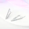 أقراط طوق 925 Sterling Silver Butterfly Moon Star للنساء الموضة هدية المجوهرات