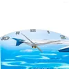 Wall Clocks Flying Airplane Blue Sky Modern Design Illuminated Clock Could Top View Flight Wing Unit Luminous Bedside Night Lamp