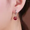 Boucles d'oreilles Vintage naturel vert rouge Agate calcédoine Jade pour femmes 925 argent Sterling femme rétro bijoux fins cadeaux