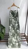 Vestidos informales Vestido de tirantes para mujer 2023 Primavera Verano Lino Estampado floral Sin espalda Fuera del hombro Slim Vintage Sin mangas Midi Robe