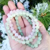 Strand MG0307 8 Mm Natural Green Aventurine Bracelet Set Rose Quarz Gem Stone Stack Chakra Wrist Mala Yoga