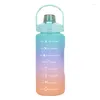 Water Bottles Bottle 2 Liters Large Capacity For Girls With Time Marker Outdoor Sports Leak Proof Frosted Cup Motivational Drinking