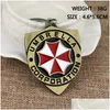 Porte-clés Longes Resident Evil 2 couleurs Alliage Porte-clés Umbrella Corporation Logo Bouclier Forme Hoder Pour Les Fans Unique Film Bijoux Dhnyh