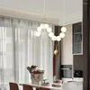 الثريات الحديثة قلادة مصباح أبيض لؤلؤة غرفة المعيشة