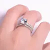 Cluster Rings Gem's Ballet 925 Sterling Silver Four Prong Moissanite Engagement Ring for Women Jewelry 2.0ct 8mm Round Solitaire Set 3