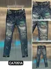 Jeans masculinos europeus jean hombre carta estrela homens bordado retalhos rasgados para tendência marca motocicleta calça homens tamanho magro 30-38