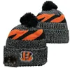 Fashion- Cincinnati''bengals''beanie Knitted Sports Teams Baseball Football Basketball Beanies Women& Men Pom Fashion Winter Top Caps Sport