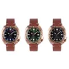 Herrklocka 45mm Sapphire Glass Crystal CUSN8 Bronze Case Turtle Japan NH35 Automatisk rörelse Lysande läderband