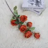 Dekorative Blumen 6 Köpfe Künstliche Exquisite Rosen mit Blättern Lange Zweige Valentinstag Hochzeit Party Home Decor