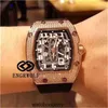 Montre-bracelet Montre Richa Designer Luxe Milles Mécanique pour hommes Baril de vin R R RM67 01 Série 2824 Machine automatique Full Diamond Rose Gold Blac