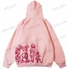 Men's Hoodies Sweatshirts 2022 Mens Womens Streetwear Pink Hoodie Sweatshirt Funny Cartoon Graphic Hoodie Autumn Harajuku Anime Hip Hop Hooded Pullover T231123