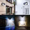 436 LED appliques solaires PIR capteur de mouvement applique murale extérieure étanche cour lampes de sécurité lumières au plomb pour la décoration de jardin