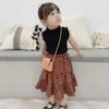 Ensembles de vêtements filles costume gilet chemise de fond Plus jupe à pois deux pièces 2023 été deux pièces ensemble enfants vêtements enfant en bas âge