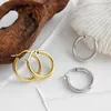 Hoopörhängen S925 Sterling Silver Minimalist Geometric Circle Temperament Gold Earring for Women Ear Clip Fine Jewelry Brincos