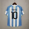 1978 1986 1998 Argentina Retro Jersey Maradona 1996 2000 2001 2006 2010 Kempes Batistuta Di Maria Riquelme HIGUAIN Messis Camisas de futebol