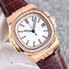 Patekphilippe Автоматические PP Diamond Mechanical Watch PATCS 40 -мм часы Mens Watch Watch Watch Кожаная кожаная водонепроницаем