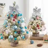 Julekorationer 45 cm Mini Tree PVC Desktop Decoration Xmas Festival Ornaments Small Gift Garden Home Party Supply