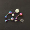 Rostfri magknappringar Piercings Ombligo Navel Piercing Sexig navel örhänge Rainbow Body Jewelry Pircing GD334 12 LL