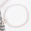 Bracelets de charme 26 lettres Bracelet de perles d'eau douce 4MM perle simulée Reki A-Z bijoux extensibles pour femmes