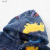 Handtücher Roben Warme Weiche Kinder Flanell Pyjamas Neue Jungen Dinosaurier Robe Herbst Winter Kinder Bademantel Baby Mädchen Homewear Kind Nachtwäsche 2-8YearL231123