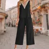 Pantalon de deux pièces pour femmes, ensemble de chemise décontractée, couleur unie, coton et lin, débardeur court, taille haute, sans manches, style Boho, tenue quotidienne