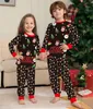 Famille correspondant tenues vêtements de Noël bébé garçon et fille chien lettres européennes impression parent-enfant porter des pyjamas maison Cothes 231123