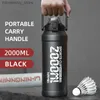 Bouteille d'eau Bouteille d'eau Thermos Bott avec paille Rovab Protab Bouteille d'eau en acier inoxydable avec main de transport pour salle de sport 2L Q231123