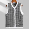 Womens Vesten Herfst Winter Licht Dunne Katoenen Vest Vrouwen Korte Dubbele Patroon Tank Top Ronde Hals Mode Jas 231122