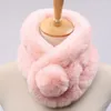 Scarves Women's Imitation Fur Scarf Winter Neck Warmer Ball Thickened Gaiter Accessories Christmas Gift