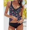 Damen Bademode 2023 Plus Size Tankini Damen Zweiteiler Badeanzug Rock Print High Neck Brasilianisches Weibliches Retro Schwimmkleid Beachwear