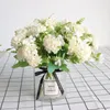 Dekorativa blommor 9 huvuden hortensia konstgjord boll falska gäng silke diy hem dekor dekoration bröllop bord bukett